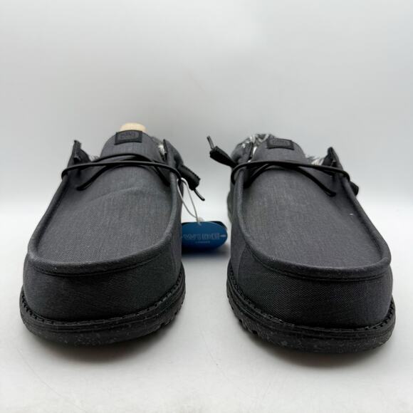 Hey Dude Mens Wallly Stretch Shoes US 15 Wide EU 48 Black Canvas Slip On NIB main image 7